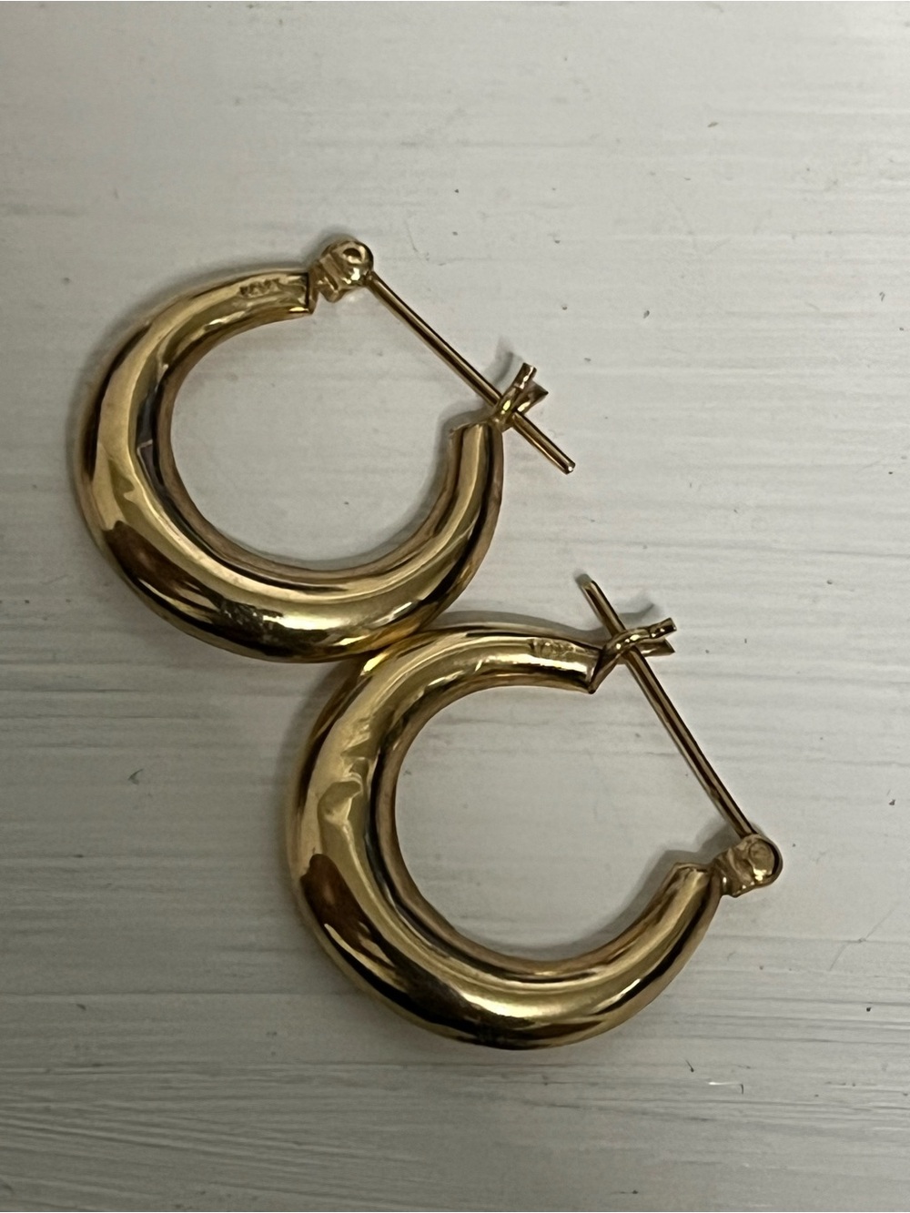 Polished Gold Hoop Earrings - Women's Jewelry
